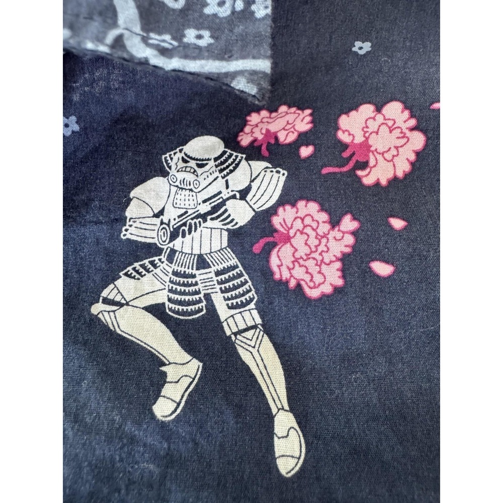 Star Wars Shirt Mens Medium Blue Darth Vader Stormtrooper Short Sleeve Button Up - Picture 6 of 9